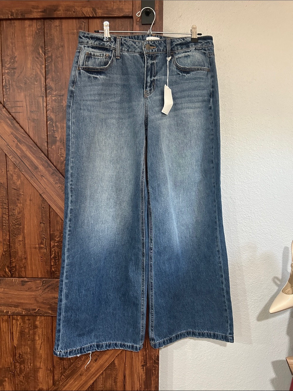 Cello Wide-Leg Jeans in Faded Blue